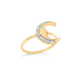 10K Yellow Gold 1/10 Cttw Diamond Crescent Moon Ring (I-J Color, I1-I2 Clarity) - Ring Size 6 - Rings - Custom Crafting Alliance, LLC