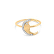 10K Yellow Gold 1/10 Cttw Diamond Crescent Moon Ring (I-J Color, I1-I2 Clarity) - Ring Size 6 - Rings - Custom Crafting Alliance, LLC