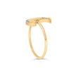 10K Yellow Gold 1/10 Cttw Diamond Crescent Moon Ring (I-J Color, I1-I2 Clarity) - Ring Size 6 - Rings - Custom Crafting Alliance, LLC