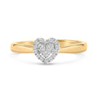 10K Yellow Gold 1/10 Cttw Diamond Heart and Halo Promise Ring - Rings - Custom Crafting Alliance, LLC