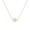 10K Yellow Gold 1/10 Cttw Diamond Leaf and Branch 18