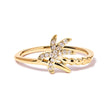 10K Yellow Gold 1/10 Cttw Diamond Palm Tree Statement Ring (H-I Color, I1-I2 Clarity) - Ring Size 7 - Rings - Custom Crafting Alliance, LLC