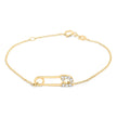 10K Yellow Gold 1/10 Cttw Diamond Paperclip Charm Adjustable Link Bracelet (I-J Color, I1-I2 Clarity) - 7.25 Inch - Bracelets - Custom Crafting Alliance, LLC