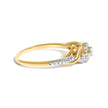 10K Yellow Gold 1/10 Cttw Diamond Swirl and Halo Promise Ring (I-J Color, I3 Clarity) - Size 7 - Rings - Custom Crafting Alliance, LLC