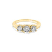 10K Yellow Gold 1/2 Cttw Miracle Set Round Diamond Three Stone Illusion Plate Ring (I-J Color, I2-I3 Clarity) - Size 7 - Rings - Custom Crafting Alliance, LLC
