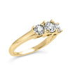 10K Yellow Gold 1/2 Cttw Miracle Set Round Diamond Three Stone Illusion Plate Ring (I-J Color, I2-I3 Clarity) - Size 7 - Rings - Custom Crafting Alliance, LLC