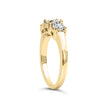10K Yellow Gold 1/2 Cttw Miracle Set Round Diamond Three Stone Illusion Plate Ring (I-J Color, I2-I3 Clarity) - Size 7 - Rings - Custom Crafting Alliance, LLC
