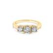 10K Yellow Gold 1/2 Cttw Miracle Set Round Diamond Three Stone Illusion Plate Ring (I-J Color, I2-I3 Clarity) - Size 7 - Rings - Custom Crafting Alliance, LLC