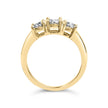 10K Yellow Gold 1/2 Cttw Miracle Set Round Diamond Three Stone Illusion Plate Ring (I-J Color, I2-I3 Clarity) - Size 7 - Rings - Custom Crafting Alliance, LLC