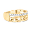 10K Yellow Gold 1/5 Cttw Diamond Cuban Link Ring Band (I-J Color, I2-I3 Clarity) - Size 7 - Rings - Custom Crafting Alliance, LLC