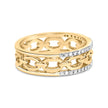 10K Yellow Gold 1/5 Cttw Diamond Two Row Cuban Link Ring (I-J Color, I2-I3 Clarity) - Size 7 - Rings - Custom Crafting Alliance, LLC