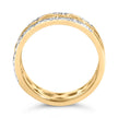 10K Yellow Gold 1/5 Cttw Diamond Two Row Cuban Link Ring (I-J Color, I2-I3 Clarity) - Size 7 - Rings - Custom Crafting Alliance, LLC