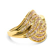 10K Yellow Gold 2.0 Cttw Channel Set Diamond Cocktail Swirl Band Ring (K-L Color, I1-I2 Clarity) - Ring Size 7 - Rings - Custom Crafting Alliance, LLC