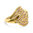 10K Yellow Gold 2.0 Cttw Channel Set Diamond Cocktail Swirl Band Ring (K-L Color, I1-I2 Clarity) - Ring Size 7 - Rings - Custom Crafting Alliance, LLC