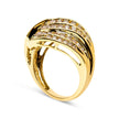 10K Yellow Gold 2.0 Cttw Channel Set Diamond Cocktail Swirl Band Ring (K-L Color, I1-I2 Clarity) - Ring Size 7 - Rings - Custom Crafting Alliance, LLC