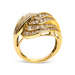 10K Yellow Gold 2.0 Cttw Channel Set Diamond Cocktail Swirl Band Ring (K-L Color, I1-I2 Clarity) - Ring Size 7 - Rings - Custom Crafting Alliance, LLC