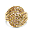 10K Yellow Gold 2.0 Cttw Channel Set Diamond Cocktail Swirl Band Ring (K-L Color, I1-I2 Clarity) - Ring Size 7 - Rings - Custom Crafting Alliance, LLC