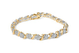 10K Yellow Gold 2.00 Cttw Round Cut Diamond 'S' Cluster Bracelet (J-K Color, I1-I2 Clarity) - Bracelets - Custom Crafting Alliance, LLC