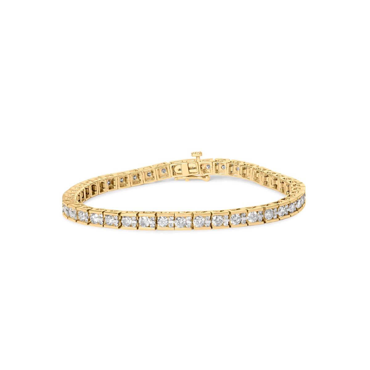 10K Yellow Gold 4.00 Cttw Channel Set Round Diamond Tennis 7