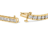 10K Yellow Gold 4.00 Cttw Channel Set Round Diamond Tennis 7