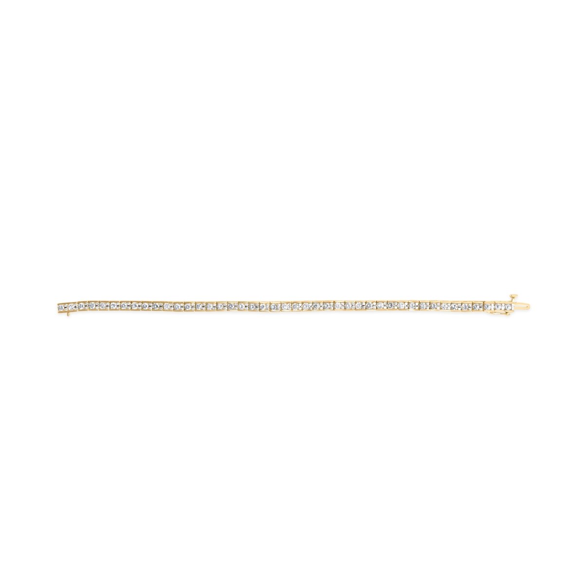 10K Yellow Gold 4.00 Cttw Channel Set Round Diamond Tennis 7