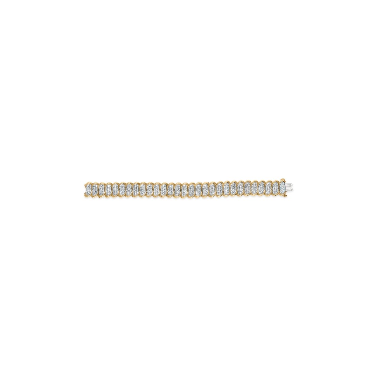 10K Yellow Gold 4.00 Cttw Pave Diamond Classic Link 7
