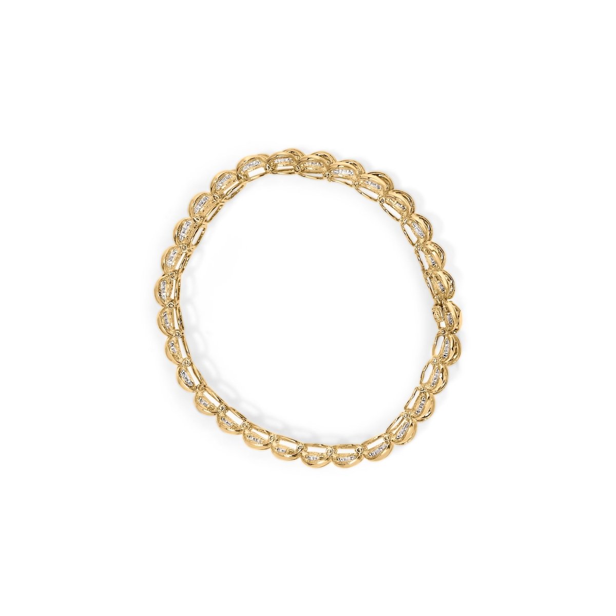10K Yellow Gold 4.00 Cttw Pave Diamond Classic Link 7