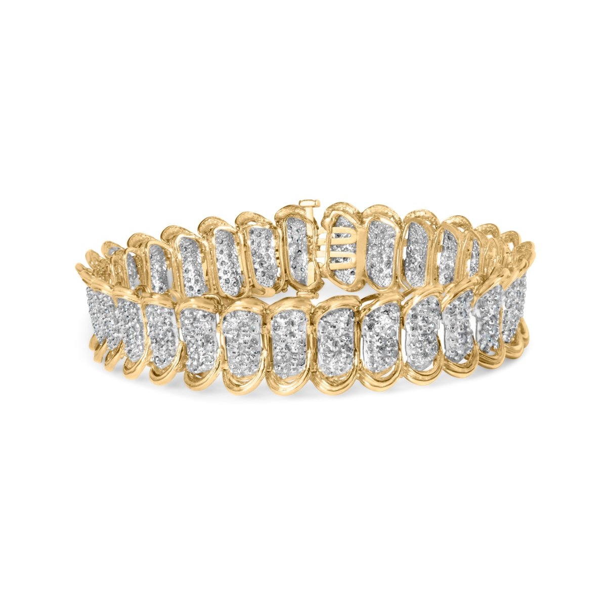 10K Yellow Gold 4.00 Cttw Pave Diamond Classic Link 7