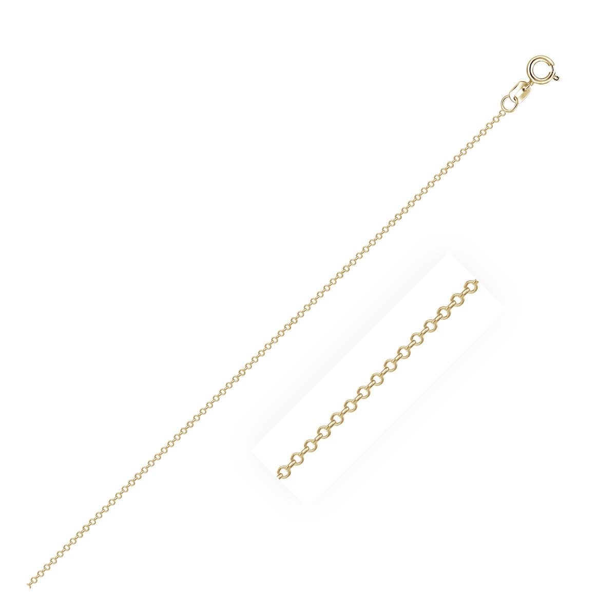 10k Yellow Gold Cable Link Chain (0.50 mm) - Necklaces - Custom Crafting Alliance, LLC