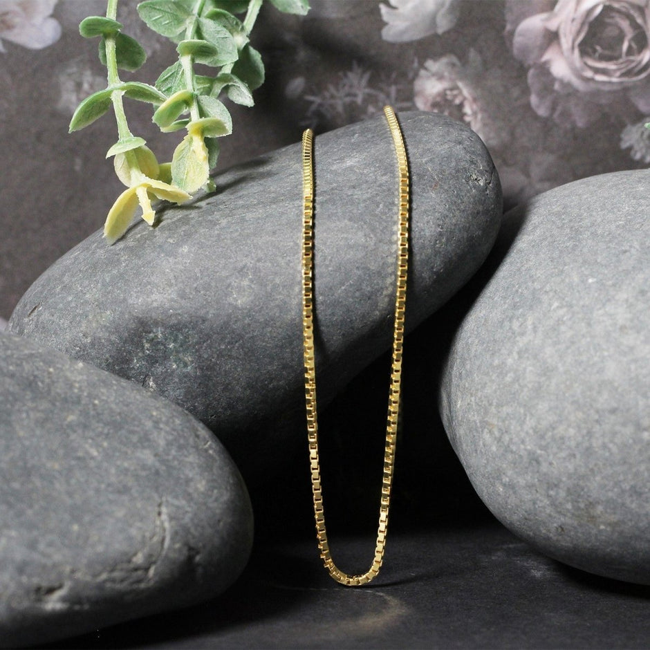 10k Yellow Gold Classic Box Chain (1.40 mm) - Necklaces - Custom Crafting Alliance, LLC