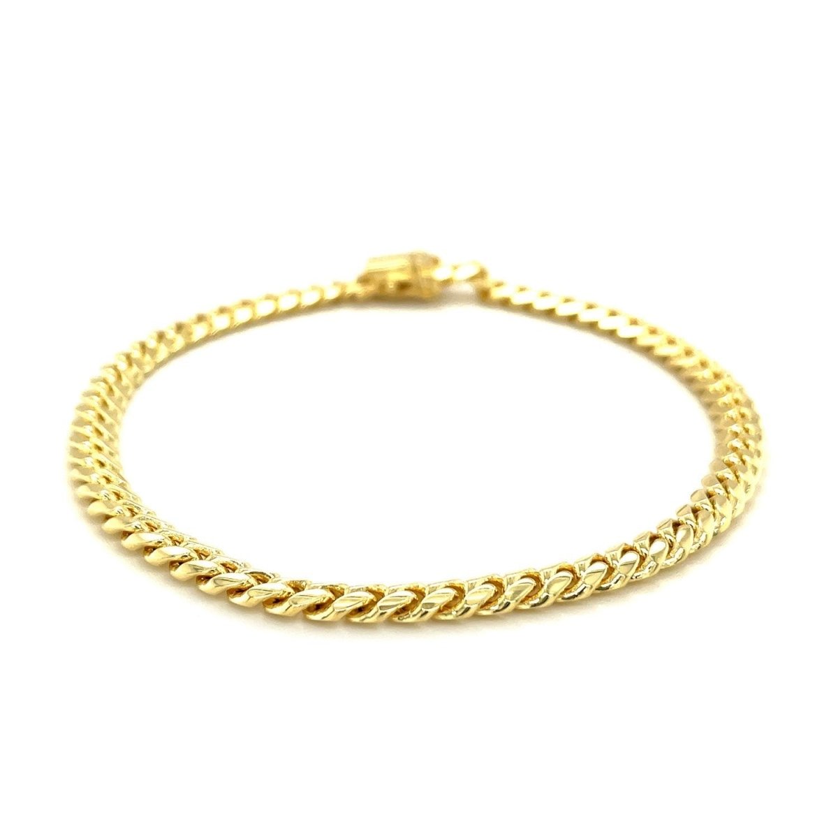 10k Yellow Gold Classic Miami Cuban Solid Bracelet (4.90 mm) - Bracelets - Custom Crafting Alliance, LLC