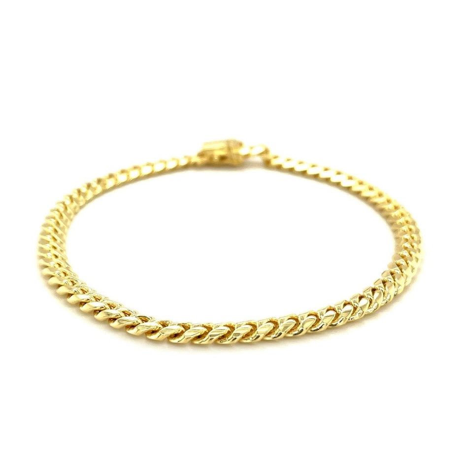 10k Yellow Gold Classic Miami Cuban Solid Bracelet (4.90 mm) - Bracelets - Custom Crafting Alliance, LLC