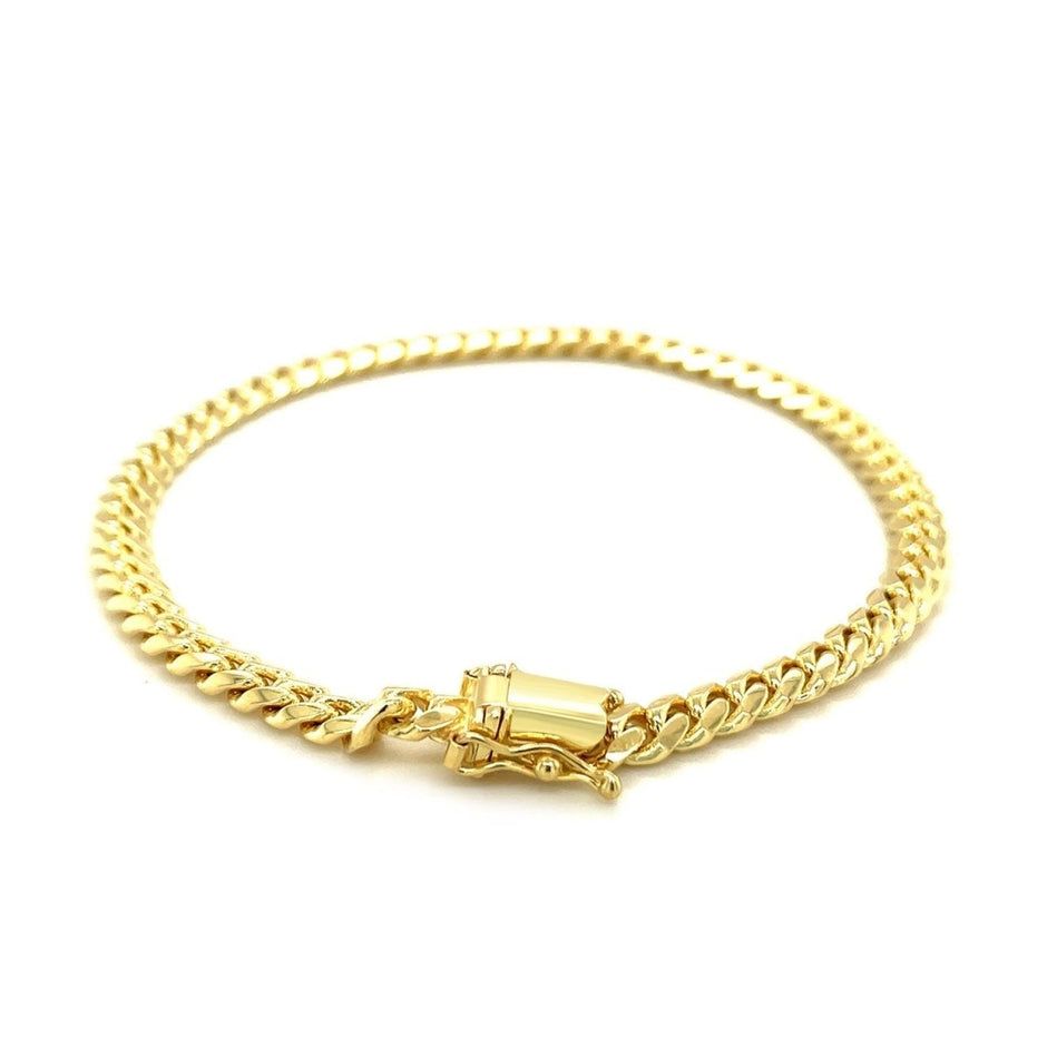 10k Yellow Gold Classic Miami Cuban Solid Bracelet (4.90 mm) - Bracelets - Custom Crafting Alliance, LLC