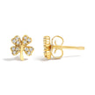 10K Yellow Gold Diamond Accent 4 Leaf Clover Stud Earrings - Earrings - Custom Crafting Alliance, LLC