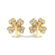 10K Yellow Gold Diamond Accent 4 Leaf Clover Stud Earrings - Earrings - Custom Crafting Alliance, LLC