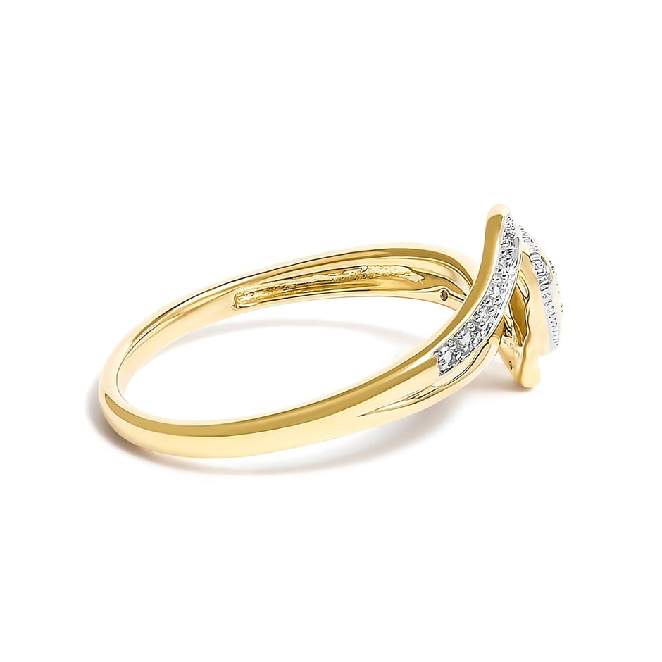 10K Yellow Gold Diamond Accent Filigree Heart Promise Ring (I-J Color, I3 Clarity)- Size 7 - Rings - Custom Crafting Alliance, LLC