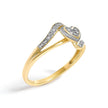 10K Yellow Gold Diamond Accent Filigree Heart Promise Ring (I-J Color, I3 Clarity)- Size 7 - Rings - Custom Crafting Alliance, LLC