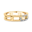10K Yellow Gold Diamond Accent Paperclip Band Ring (I-J Color, I2-I3 Clarity) - Size 7 - Rings - Custom Crafting Alliance, LLC