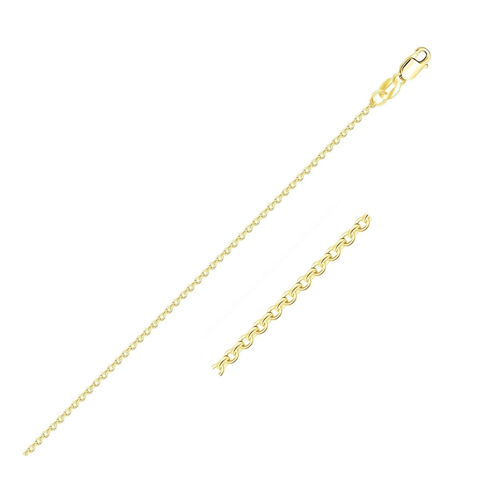 10k Yellow Gold Diamond Cut Cable Link Chain (1.10 mm) - Necklaces - Custom Crafting Alliance, LLC