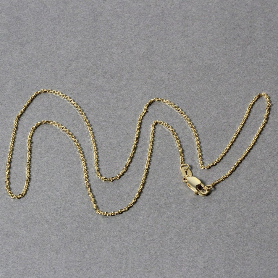 10k Yellow Gold Diamond Cut Cable Link Chain (1.10 mm) - Necklaces - Custom Crafting Alliance, LLC