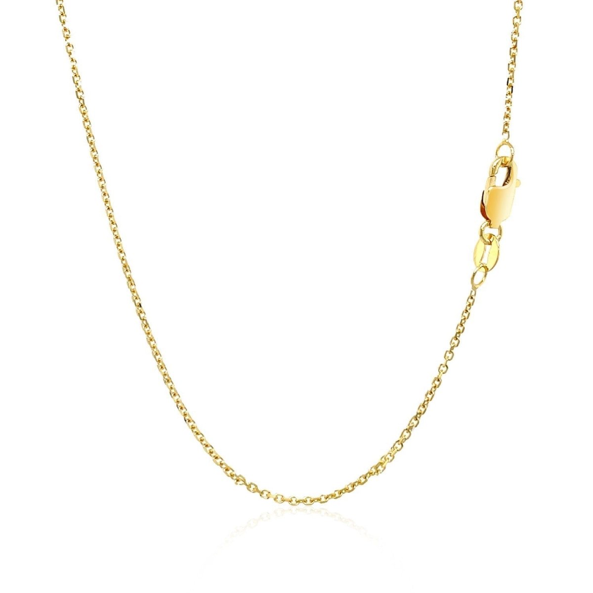 10k Yellow Gold Diamond Cut Cable Link Chain (1.10 mm) - Necklaces - Custom Crafting Alliance, LLC