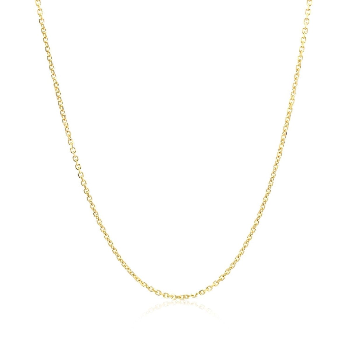10k Yellow Gold Diamond Cut Cable Link Chain (1.10 mm) - Necklaces - Custom Crafting Alliance, LLC