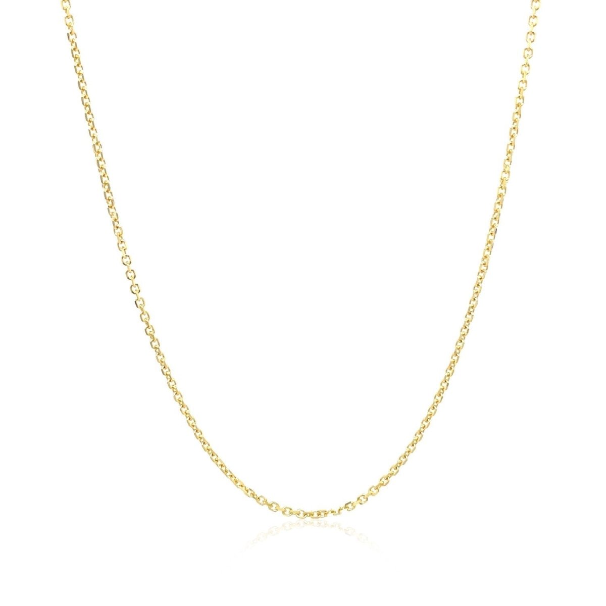 10k Yellow Gold Diamond Cut Cable Link Chain (1.10 mm) - Necklaces - Custom Crafting Alliance, LLC