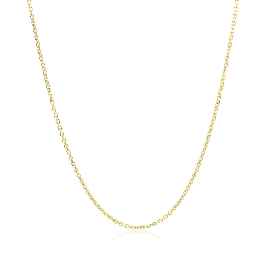 10k Yellow Gold Diamond Cut Cable Link Chain (1.10 mm) - Necklaces - Custom Crafting Alliance, LLC