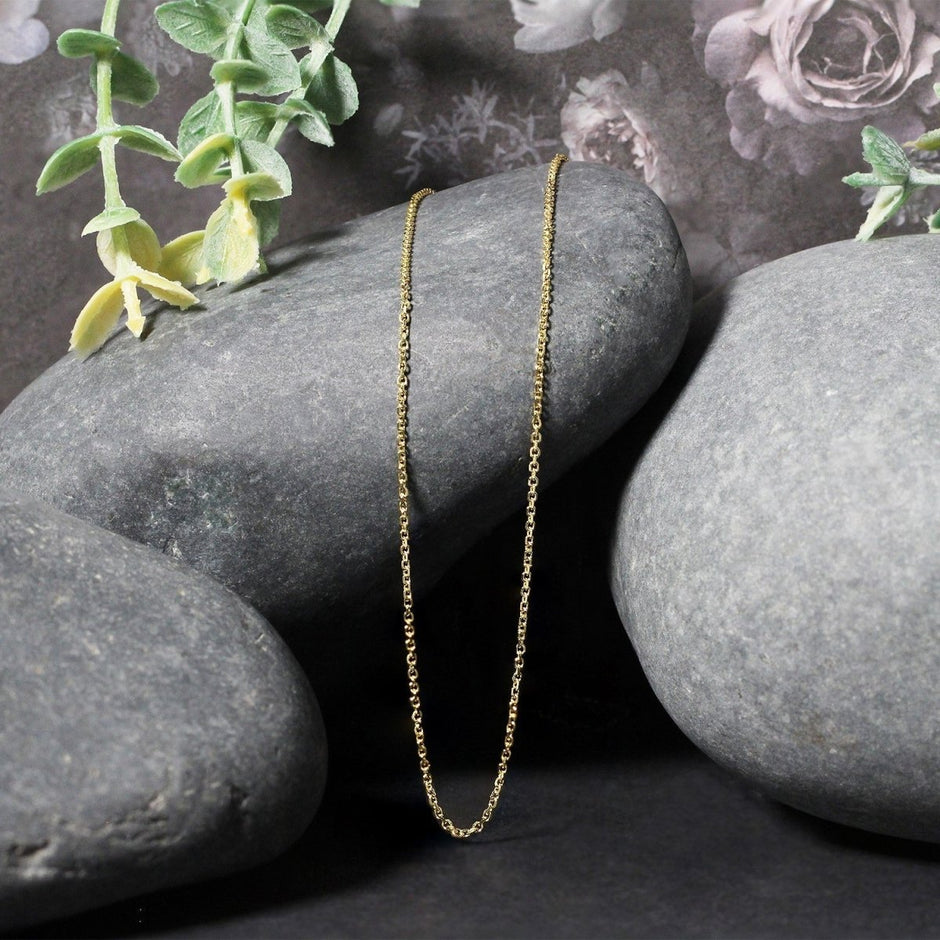 10k Yellow Gold Diamond Cut Cable Link Chain (1.10 mm) - Necklaces - Custom Crafting Alliance, LLC