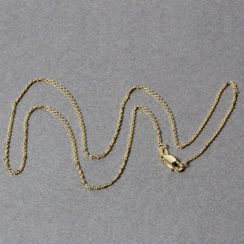 10k Yellow Gold Diamond Cut Cable Link Chain (1.10 mm) - Necklaces - Custom Crafting Alliance, LLC