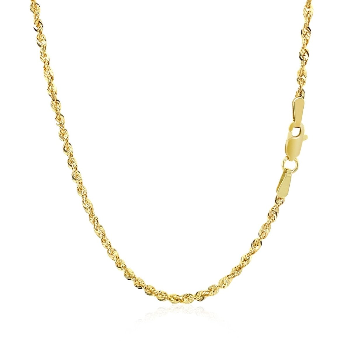 10K Yellow Gold Hollow Diamond Cut Rope Chain (2.00 mm) - Necklaces - Custom Crafting Alliance, LLC