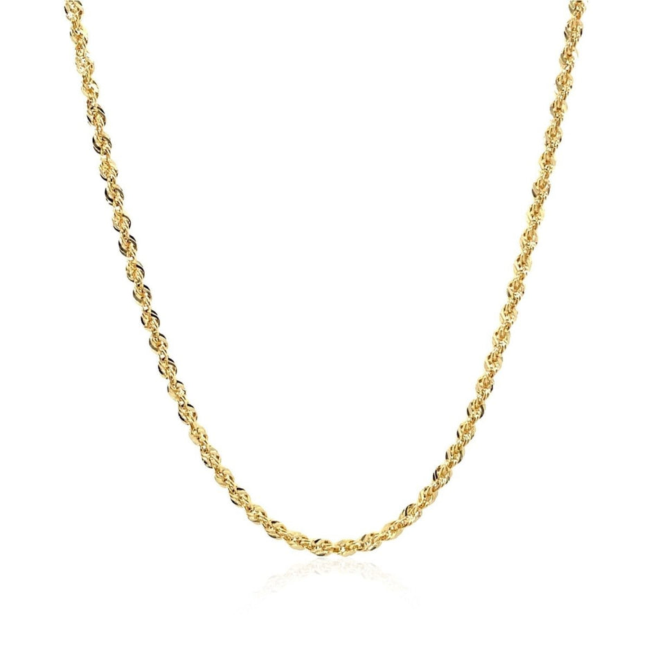 10K Yellow Gold Hollow Diamond Cut Rope Chain (2.00 mm) - Necklaces - Custom Crafting Alliance, LLC