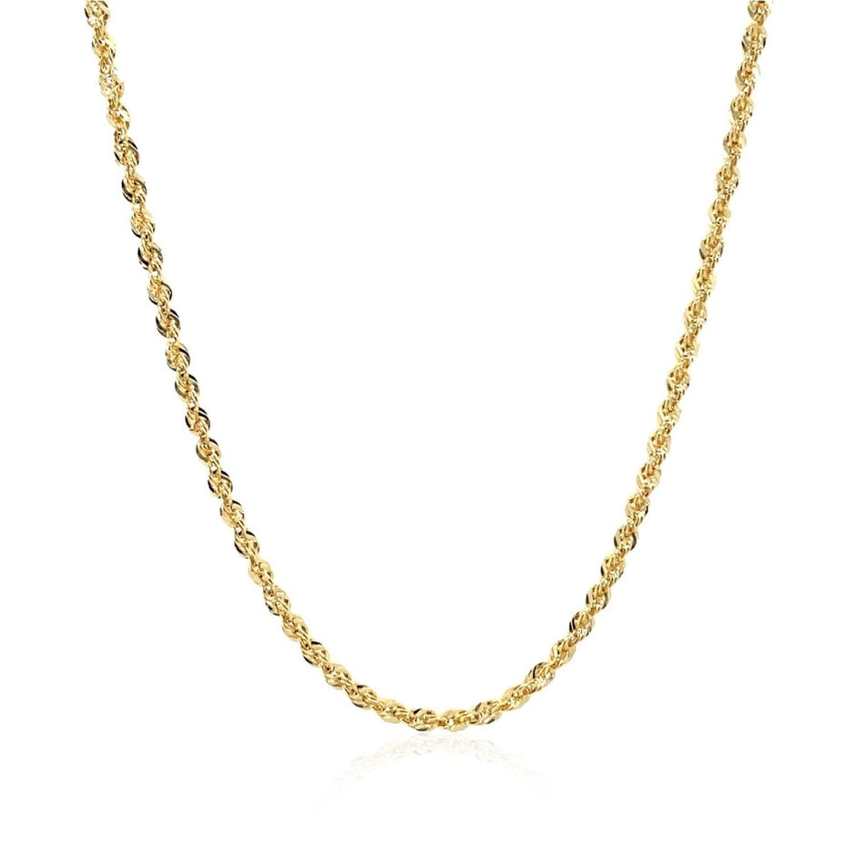 10K Yellow Gold Hollow Diamond Cut Rope Chain (2.00 mm) - Necklaces - Custom Crafting Alliance, LLC