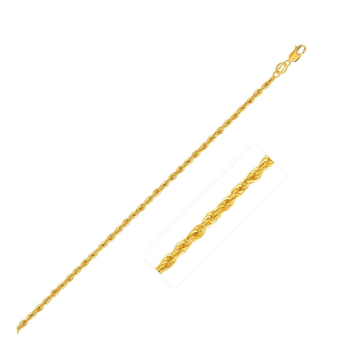 10k Yellow Gold Light Rope Chain (1.50 mm) - Necklaces - Custom Crafting Alliance, LLC